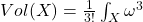 Vol(X) = \frac{1}{3!} \int_X \omega^3
