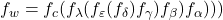 f_w = f_c(f_\lambda(f_\varepsilon(f_\delta) f_\gamma) f_\beta) f_\alpha)))