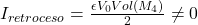 I_{retroceso} = \frac{\epsilon V_0 Vol(M_4)}{2} \neq 0