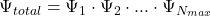 \Psi_{total} = \Psi_1 \cdot \Psi_2 \cdot ... \cdot \Psi_{N_{max}}
