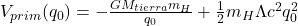 V_{prim}(q_0) = - \frac{G M_{tierra} m_H}{q_0} + \frac{1}{2} m_H \Lambda c^2 q_0^2