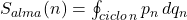 S_{alma}(n) = \oint_{ciclo\,n} p_n \, dq_n