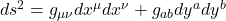 ds^2 = g_{\mu\nu} dx^{\mu} dx^{\nu} + g_{ab} dy^a dy^b