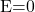 $E=0%$