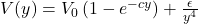  V(y) = V_0 \left(1 - e^{-c y}\right) + \frac{\epsilon}{y^4} 