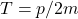 T = p&sup2; / 2m
