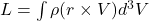 L = \int \rho (r \times V) d^3V