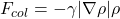 F_{col}= -\gamma |\nabla\rho|\rho