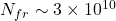 N_{fr} \sim 3 \times 10^{10}