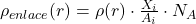 \rho_{enlace}(r) = \rho(r) \cdot \frac{X_i}{A_i} \cdot N_A