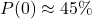 P(0) \approx 45\%