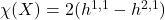 \chi(X) = 2(h^{1,1} - h^{2,1})