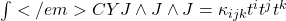 \int</em>{CY} J \wedge J \wedge J = \kappa_{ijk} t^i t^j t^k
