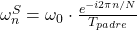 \omega_n^{S} = \omega_0 \cdot \frac{e^{-i 2\pi n / N}}{T_{padre}}