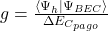 g = \frac{\langle \Psi_h | \Psi_{BEC} \rangle}{\Delta E_{C_{pago}}}
