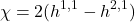 $$ \chi = 2(h^{1,1} - h^{2,1}) $$