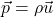 \vec{p} = \rho \vec{u}