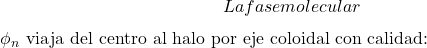 \[La fase molecular $\phi_n$ viaja del centro al halo por eje coloidal con calidad:\]