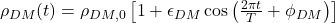 \rho_{DM}(t) = \rho_{DM,0}\left[1 + \epsilon_{DM}\cos\left(\frac{2\pi t}{T} + \phi_{DM}\right)\right]