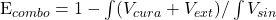  $E_{combo}=1-\int(V_{cura}+V_{ext})/\int V_{sin}$