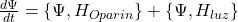 \frac{d\Psi}{dt} = \{\Psi, H_{Oparin}\} + \{\Psi, H_{luz}\}