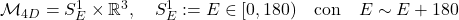 \mathcal{M}_{4D} = S^1_E \times \mathbb{R}^3, \quad S^1_E := E \in [0, 180) \quad \text{con} \quad E \sim E + 180