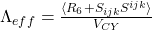    \Lambda_{eff} = \frac{\langle R_6 + S_{ijk}S^{ijk} \rangle}{V_{CY}} 