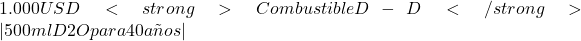 1.000 USD<strong>Combustible D-D</strong> | 500ml D2O para 40 a&ntilde;os |