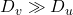 D_v \gg D_u