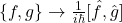 \{f,g\} \to \frac{1}{i\hbar}[\hat{f}, \hat{g}]