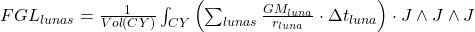 FGL_{lunas} = \frac{1}{Vol(CY)} \int_{CY} \left( \sum_{lunas} \frac{GM_{luna}}{r_{luna}} \cdot \Delta t_{luna} \right) \cdot J \wedge J \wedge J