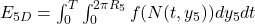 E_{5D} = \int_0^T \int_0^{2\pi R_5} f(N(t,y_5)) dy_5 dt