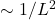 \sim 1/L^2