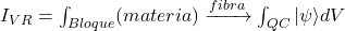 I_{VR} = \int_{Bloque} (materia) \xrightarrow{fibra} \int_{QC} |\psi\rangle dV