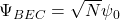 \Psi_{BEC} = \sqrt{N}\psi_0