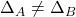 \Delta_A \neq \Delta_B