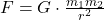 F = G \cdot \frac{m_1 m_2}{r^2}