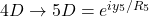 4D \to 5D = e^{i y_5 / R_5}