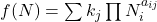 f(N) = \sum k_j \prod N_i^{a_{ij}}
