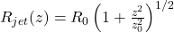 R_{jet}(z) = R_0 \left(1 + \frac{z^2}{z_0^2}\right)^{1/2}