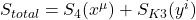 S_{total} = S_{4}(x^\mu) + S_{K3}(y^i)