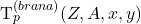    T_p^{(brana)}(Z,A,x,y) 