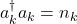 a_k^\dagger a_k = n_k