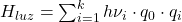 H_{luz} = \sum_{i=1}^{k} h \nu_i \cdot q_0 \cdot q_i