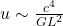u \sim \frac{c^4}{G L^2}