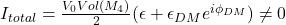 I_{total} = \frac{V_0 Vol(M_4)}{2}(\epsilon + \epsilon_{DM}e^{i\phi_{DM}}) \neq 0