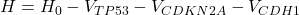 H = H_0 - V_{TP53} - V_{CDKN2A} - V_{CDH1}