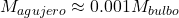 M_{agujero}\approx0.001M_{bulbo}