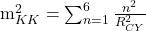   m_{KK}^2 = \sum_{n=1}^{6} \frac{n^2}{R_{CY}^2} 