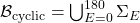 \mathcal{B}_{\text{cyclic}} = \bigcup_{E=0}^{180} \Sigma_E